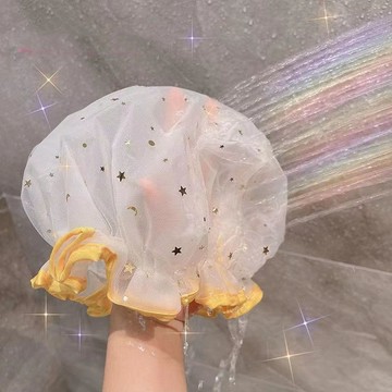 🔥臺灣出貨🔥雙層浴帽防水新款洗澡洗浴帽女化妝廚房油煙防塵頭套成人加厚頭罩