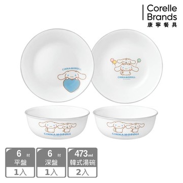 【美國康寧 CORELLE】 大耳狗喜拿4件式碗盤組-D02