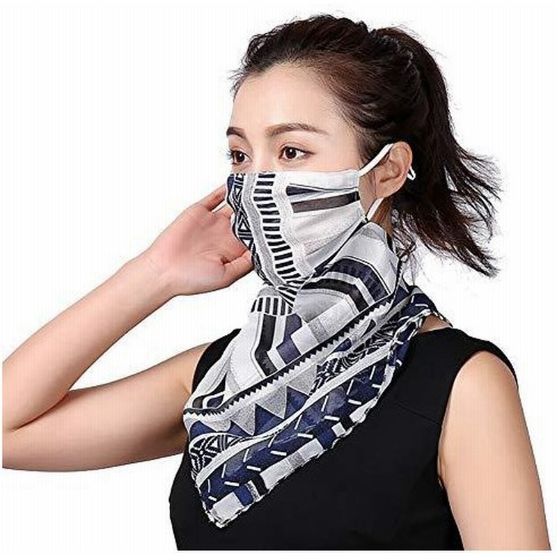 Qintian レディース ェイスカバー マスク ネックカバー 日焼け防止 ネックウォーマー 両用 花柄 おしゃれ シフォン素材 薄地 冷感 通気性 通販 Lineポイント最大get Lineショッピング