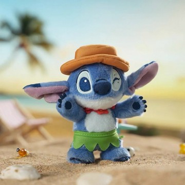 DISNEY 迪士尼 史迪奇 舞動夏日 草裙 吊飾 毛絨玩具