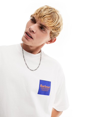 Barbour x ASOS exclusive patch logo t-shirt in white