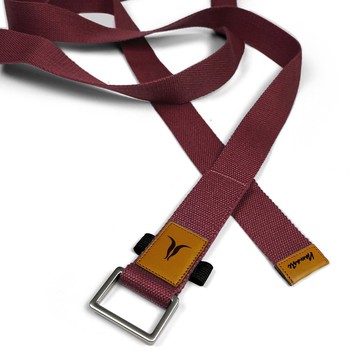 【NAMASTE】Yoga Strap 瑜珈繩240cm(寬4cm) - 酒紅