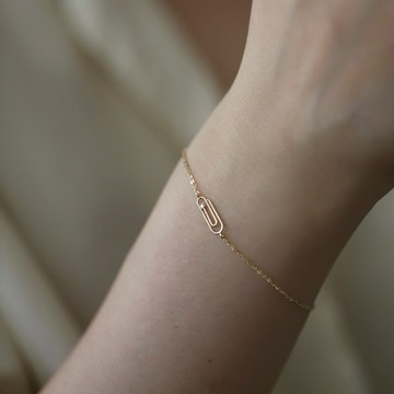 迴紋針造型純銀手鍊 M4850 日系纖細款 S925純銀 迴紋針網紅熱銷款 純銀手鍊