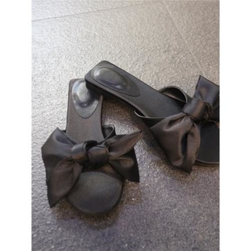 小池在首爾2023夏季新款露趾圓頭蝴蝶結甜美軟妹平底復古涼拖鞋潮