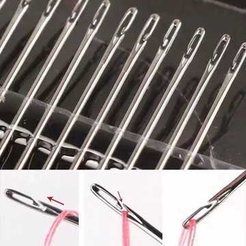 🔥臺灣出貨🔥免穿針盲人針老人用免認手縫針大號家用縫衣針縫衣服不用穿線的針