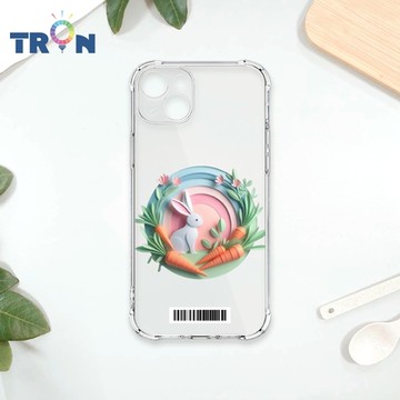 TRON IPhone 15 PLUS 可愛紙雕兔子 四角防摔載具殼 軟殼 手機殼