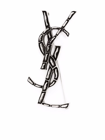 Saint Laurent - Opyum logo brooch - men - Metal - One Size - Silver