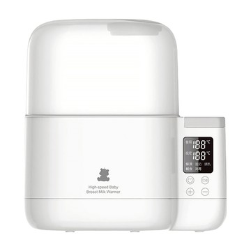小白熊 智能拍拍雙瓶溫奶器 360°蒸汽消毒 五合一多功能  白色  1個