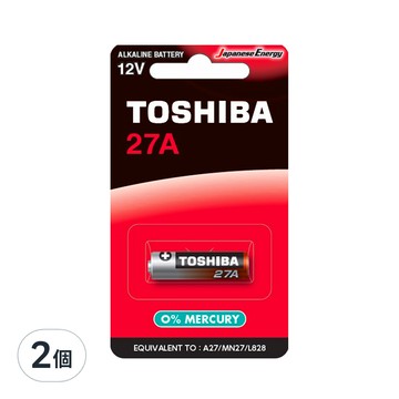 TOSHIBA 東芝 鹼錳柱型電池  1入  2個  27A