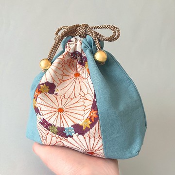 麻日式抽繩手拿包[小] - 適用於透明托特包[小]