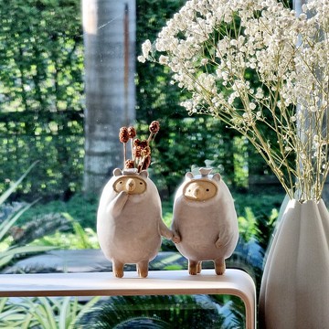 綿羊，灰，陶瓷製成（成對出售）