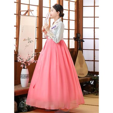 2025年新款韓服女顯瘦繡花婚禮超仙公主朝鮮族舞蹈演出服禮服出游