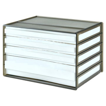 livinbox 桌上型文件櫃 A4  黑透白抽  1個