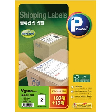 Printec 物流管理標籤 V3120-110  2格  110個