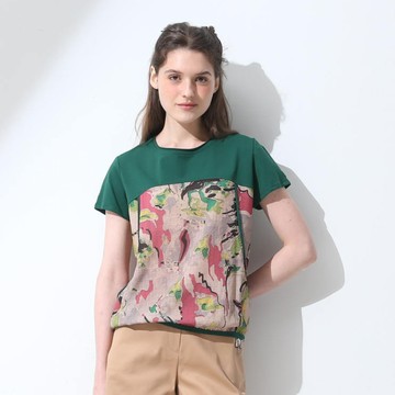 CLL巧玲瓏 復古花布拼接上衣 2473104