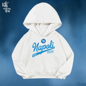 那不勒斯閃電軍Napoli足球迷隊服連帽衛衣男女兒童裝學生外套帽衫