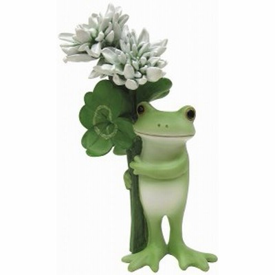 Copeau コポー　クローバーとカエル  雑貨 小物 オブジェ カエル 置き物 置物 オブジェ 蛙 フロッグ FROG ガーデン雑貨 インテリア雑貨 