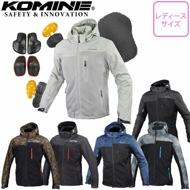 KOMINE◆スポーツウェアー/M/GRY/レディースバイカーズジャケット レディースバイクジャケット KOMINE コミネ プロテクトソフト