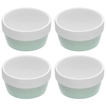 KitchenCraft 英國 陶製布丁烤杯4入(復古藍) / 點心烤模 可機洗 洗碗機可洗