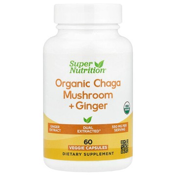 Super Nutrition, 有機白樺茸+生姜，60 粒素食膠囊