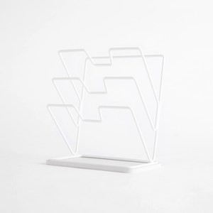 INK鐵製烤漆鍋蓋架 附吸水珪藻土墊 白