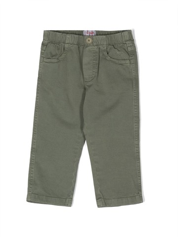 Il Gufo - elasticated-waist cotton chinos - kids - Cotton/Cotton/Elastane - 12 - Green