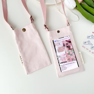 觸屏手機包女斜挎新款韓版百搭迷你掛脖零錢袋學生單肩帆布小包包