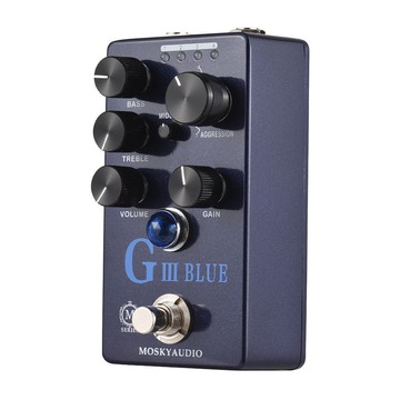 Moskyaudio 吉他效果踏板 G III BLUE 紫色聲道前置放大器/過載/失真踏板吉他貝司效果踏板和四種型號,