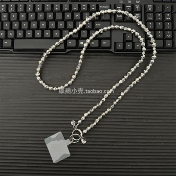 原創ins高級感電鍍銀巴洛克手機鏈條斜挎背帶相機掛繩斜背包掛鏈