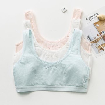 夏季少女背心發育期透氣薄學生初中生初期內衣薄款運動棉質女孩