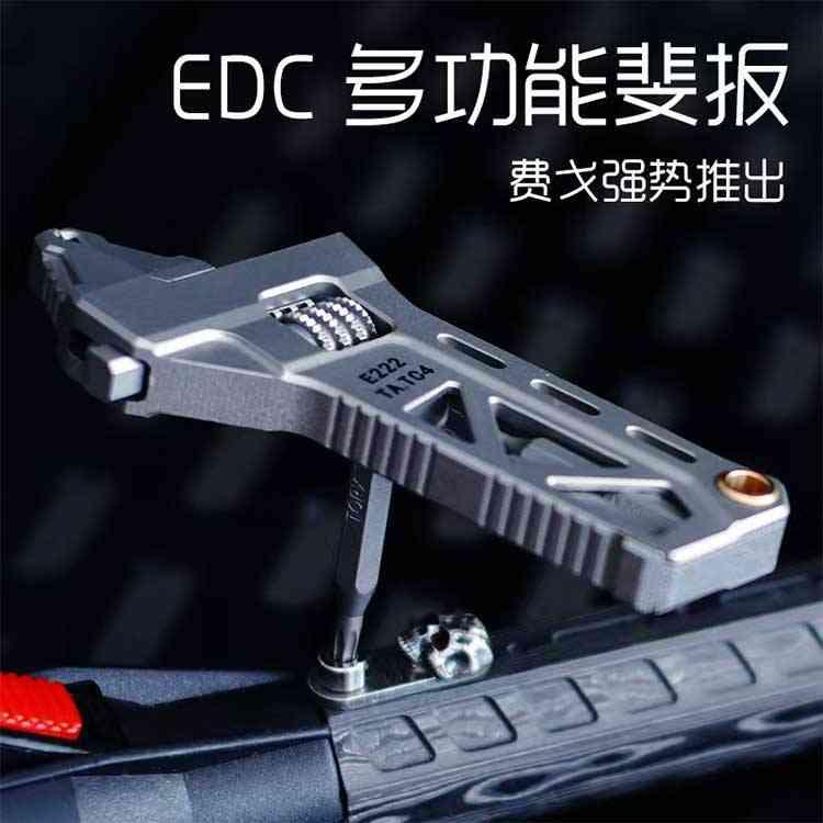 Edc-多機能チタン合金ミニレンチ 缶 ツール ヘッドアクセサリー ハンドツール 持ち運びが便利