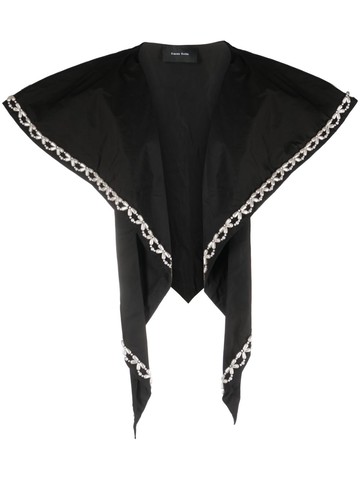 Simone Rocha - faux pearl-trimmed scarf - women - Polyester - One Size - Black