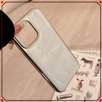 👉保護殼 電鍍ins簡約波點適用16蘋果15pro max手機殼iphone14滴膠13高級感