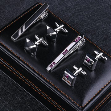 男士商務兩套領帶夾袖扣套裝法式襯衫袖釘袖口釘西裝領帶別針夾針