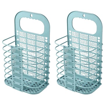 可折疊式髒衣收納籃/洗衣籃 2個  46 x 25.5 x 16cm  藍色