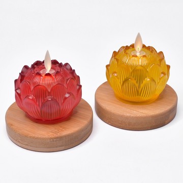 【新韻傳音】小琉璃蓮花燈｜琉璃心燈 充電式電子蠟燭 電池款電子蠟燭 蓮花LED燭燈  拜拜供神 祈福 電子蠟燭 神明桌