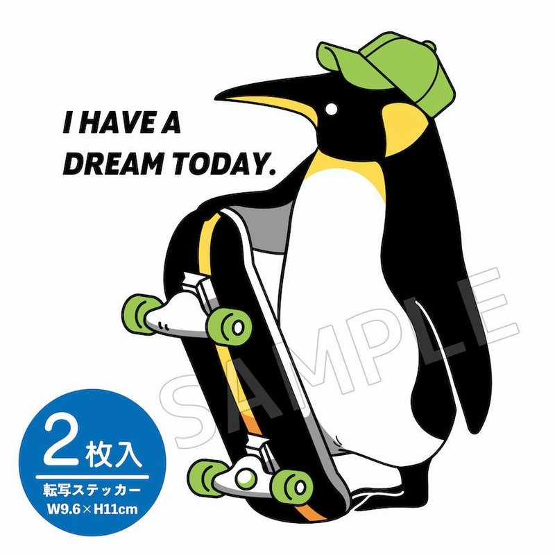ステッカー 2枚入 スケボー ペンギン カッティング シール 車