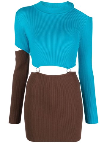 Andersson Bell - cut-out two-tone dress - women - Rayon/Nylon/Polyester - XS - Blue