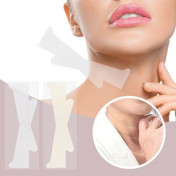 los2376拾伍組跨境透明色頸紋面部提拉貼膚色不透頸膜紋貼不傷膚隱形固定帶