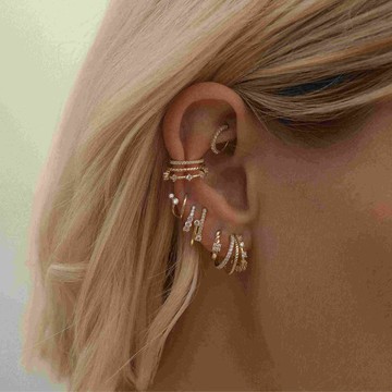 美國 AdornMonde 輕奢三環璀璨耳環