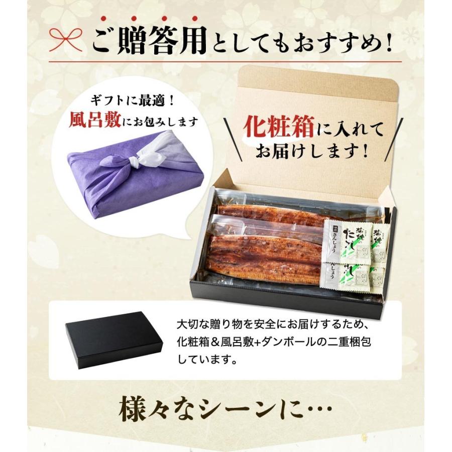 うなぎ 蒲焼き 鰻 国産 無投薬 約180g×2尾 2本 特大 風呂敷包み ウナギ かば焼き タレ 冷凍便 ギフト お取り寄せ