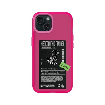 iPhone 15 Clear 粉漾桃 - Marine Debris - 塑膠袋逆帆魷（隱藏版）