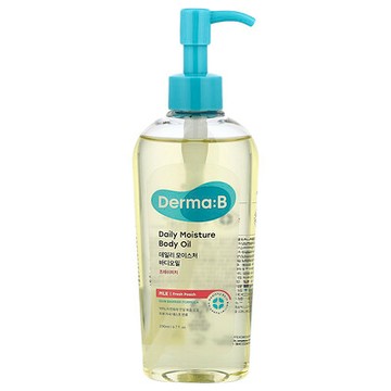 Derma:B, 日常保濕身體油，清新桃香，6.7 液量盎司（200 毫升）