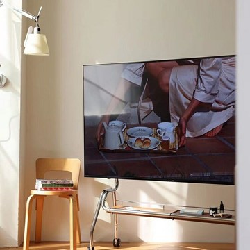 不銹鋼電視支架 金屬帶輪可移動 客廳顯示器支架 掛架 熒幕支架 電視機支架 電視落地架 電視推車架 移動式電視立架