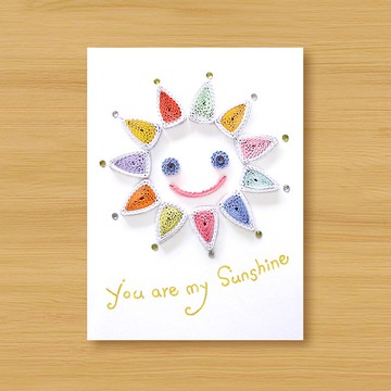 ( 3款供選擇 ) 手工捲紙卡片 _ You are my sunshine  - 情人卡
