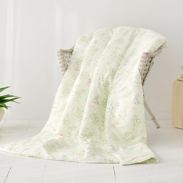 J-bedtime 床寢時光 台灣製100%純棉四季涼被-r9321m  5*6尺  青青草兔  5 x 6尺