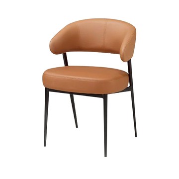 ASSARI-西爾皮餐椅(寬54x深54x高77cm)咖色