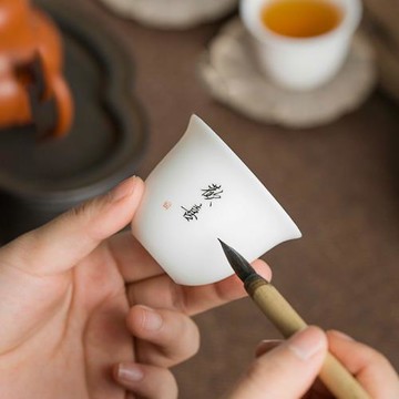 德化手工素燒羊脂玉白瓷主人杯小清新個人專用高檔品茗杯茶杯茶具