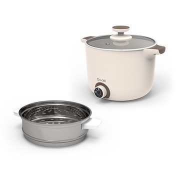 【DIKE】【HKE101WT】雙耳造型陶瓷蒸煮美食鍋電煮鍋電鍋