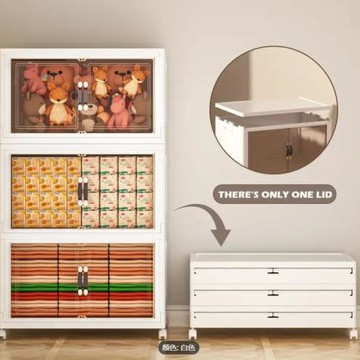 包郵多層置物架折疊收納柜儲物柜客廳高級感衣服兒童置物衣柜PP